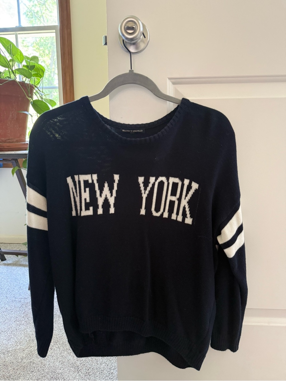 Brandy Melville Navy/Black Sweater | Cozy Knit